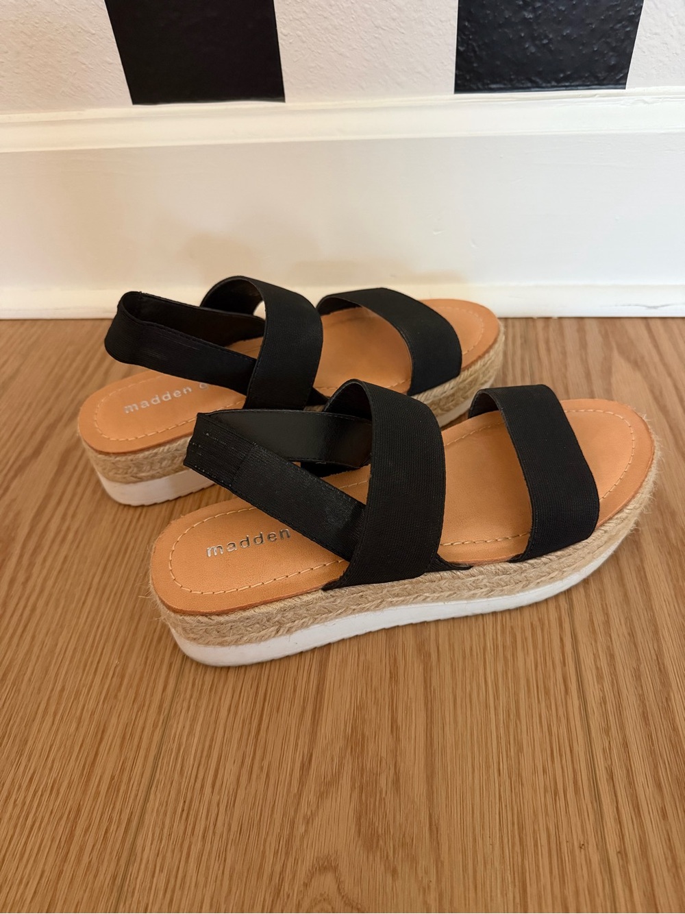 Madden Girl Black Espadrille Platform Sandals